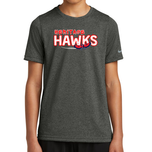 Heritage Hawks on a Nike ® - Youth Swoosh Sleeve rLegend Tee Thumbnail