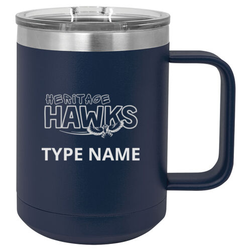 Heritage Hawks Logo Engraved on a Polar Camel® - 15 oz. Vacuum Insulated Mug with Slider Lid Thumbnail