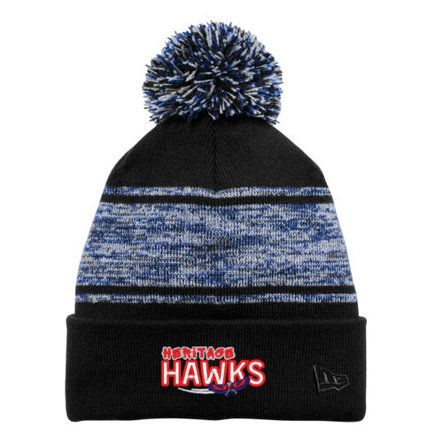 Heritage Hawks Logo Embroidered on a New Era® - Knit Chilled Pom Beanie Thumbnail