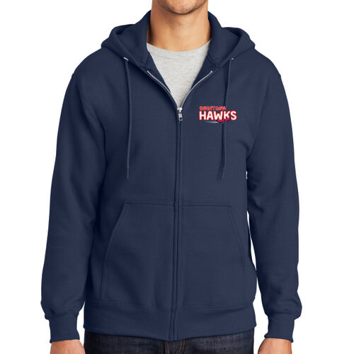 Heritage Hawks on a Port & Co™ - Essential Fleece Full Zip Hooded Sweatshirt Thumbnail
